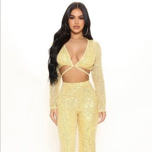 Fashion nova sequin pant set